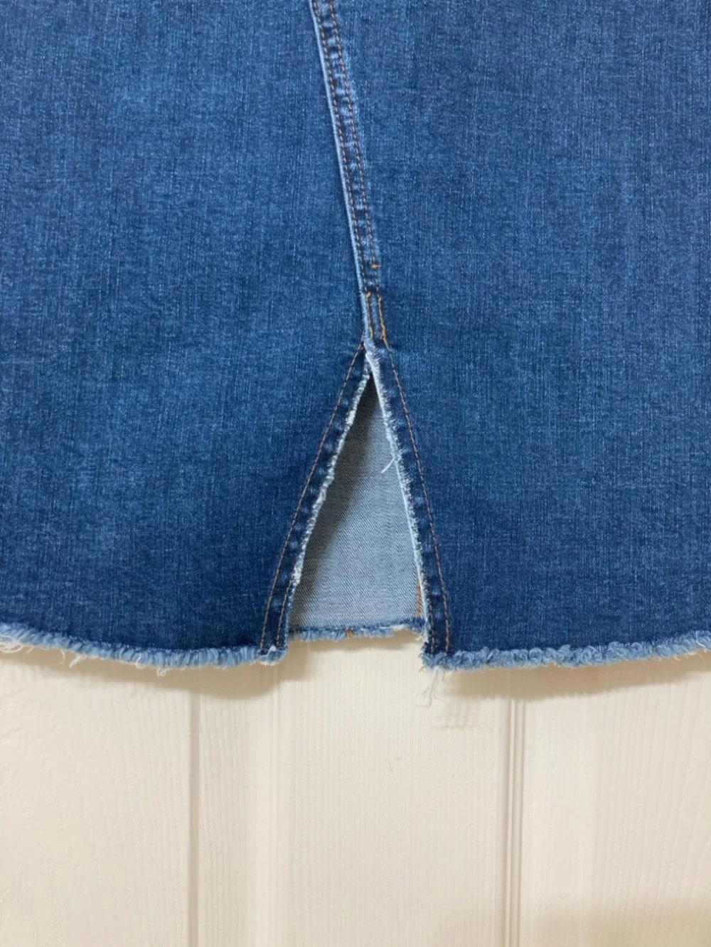 Madewell Dark Wash Front Slit Jean Skirt 28 Coastal Cowgirl Denim Preppy Summer